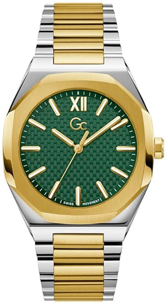 Guess Herreklokke Z26002G9MF Coussin Grønn/Gulltonet stål Ø42 mm