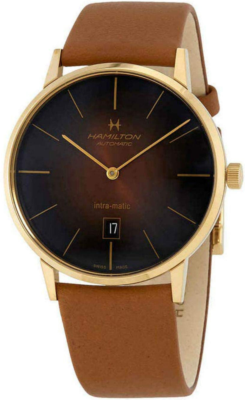 Hamilton Herreklokke H38735501 American Classic Intra-Matic Brun/Lær