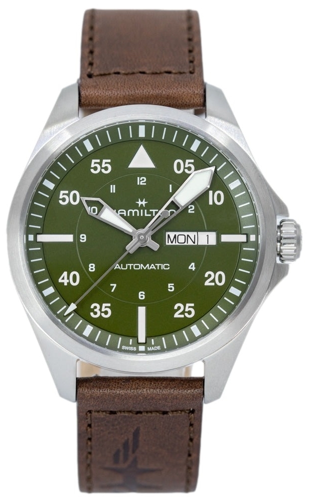 Hamilton Herreklokke H64635560 Khaki Aviation Pilot Grønn/Lær Ø42