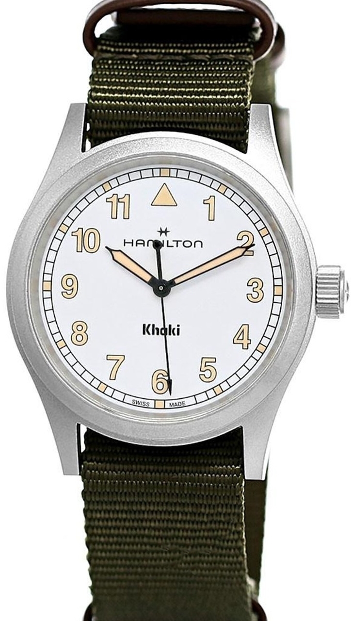 Hamilton Herreklokke H69401910 Khaki Field Hvit/Tekstil Ø38 mm