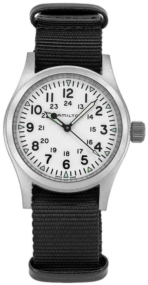 Hamilton Herreklokke H69439910 Khaki Field Hvit/Tekstil Ø38 mm