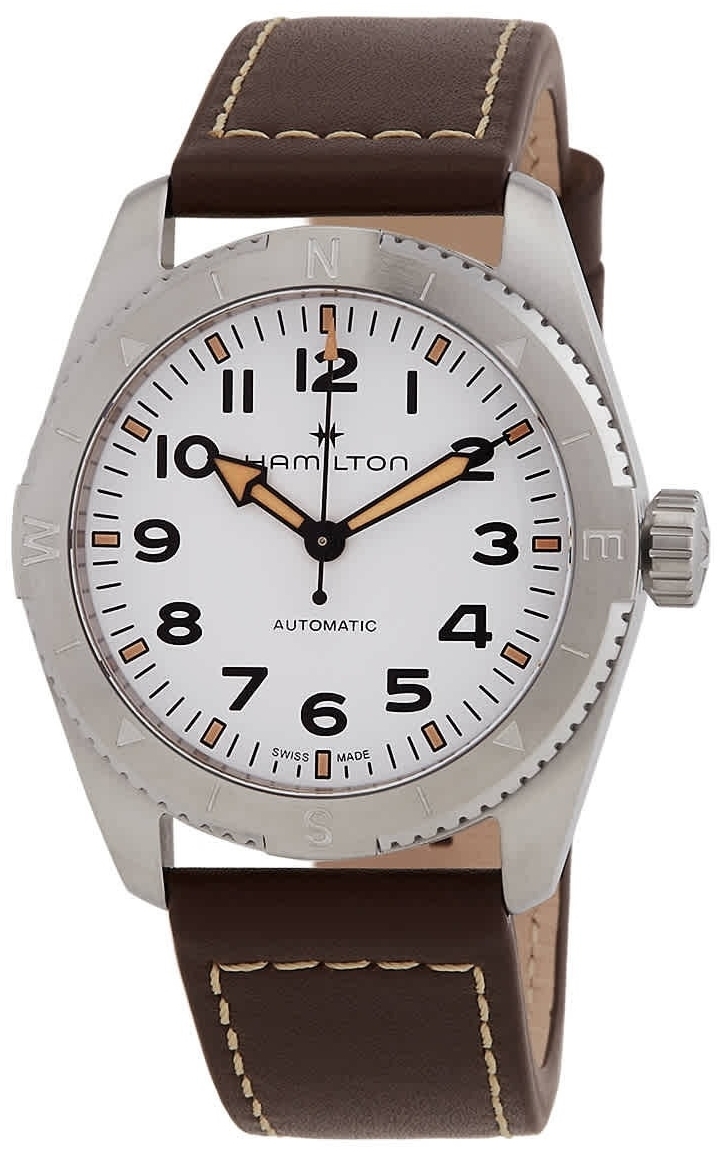 Hamilton Herreklokke H70225510 Khaki Field Hvit/Lær Ø37 mm