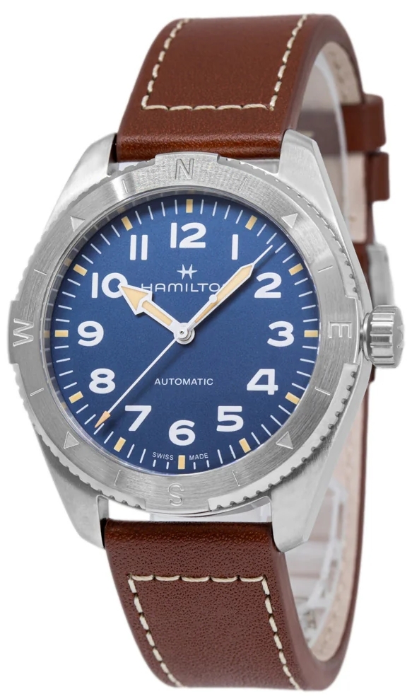 Hamilton Herreklokke H70315540 Khaki Field Blå/Lær Ø41 mm