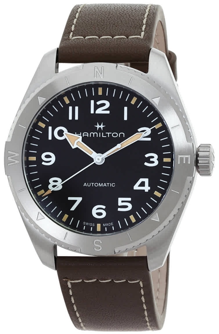 Hamilton Herreklokke H70315830 Khaki Field Expedition Sort/Lær Ø37