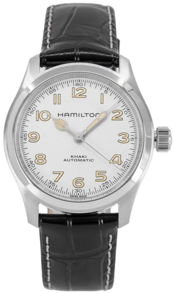 Hamilton H70405710 Khaki Field Hvit/Lær Ø38 mm