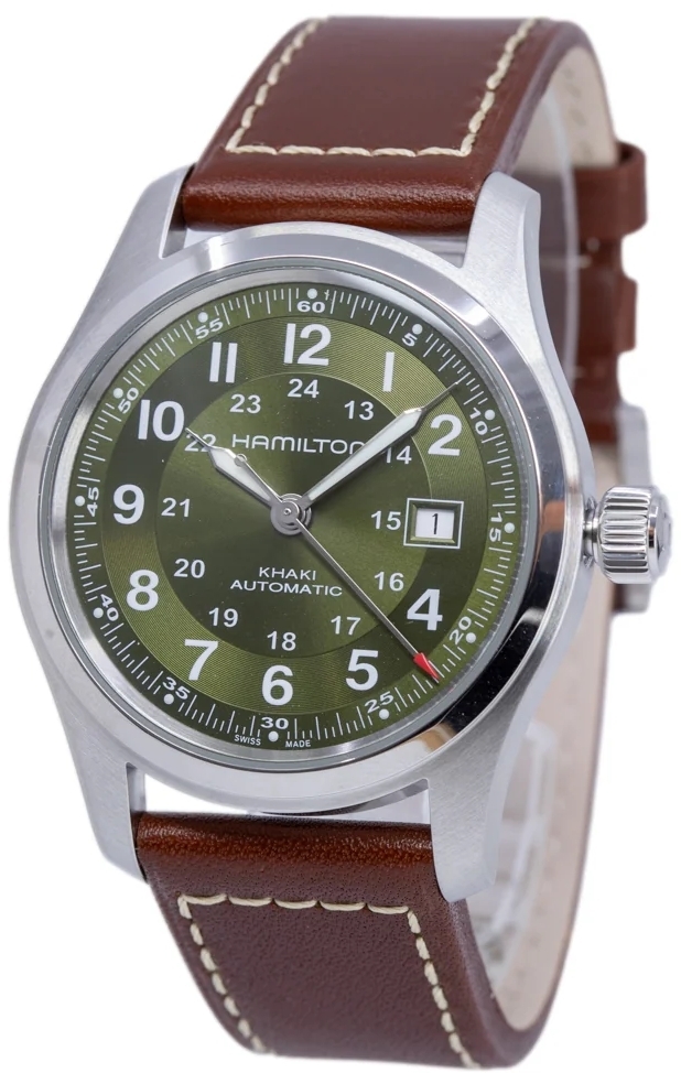 Hamilton Herreklokke H70605560 Khaki Field Grønn/Lær Ø42 mm