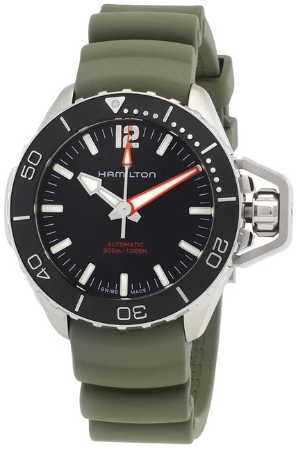 Hamilton Herreklokke H77455331 Khaki Navy Sort/Gummi Ø41 mm
