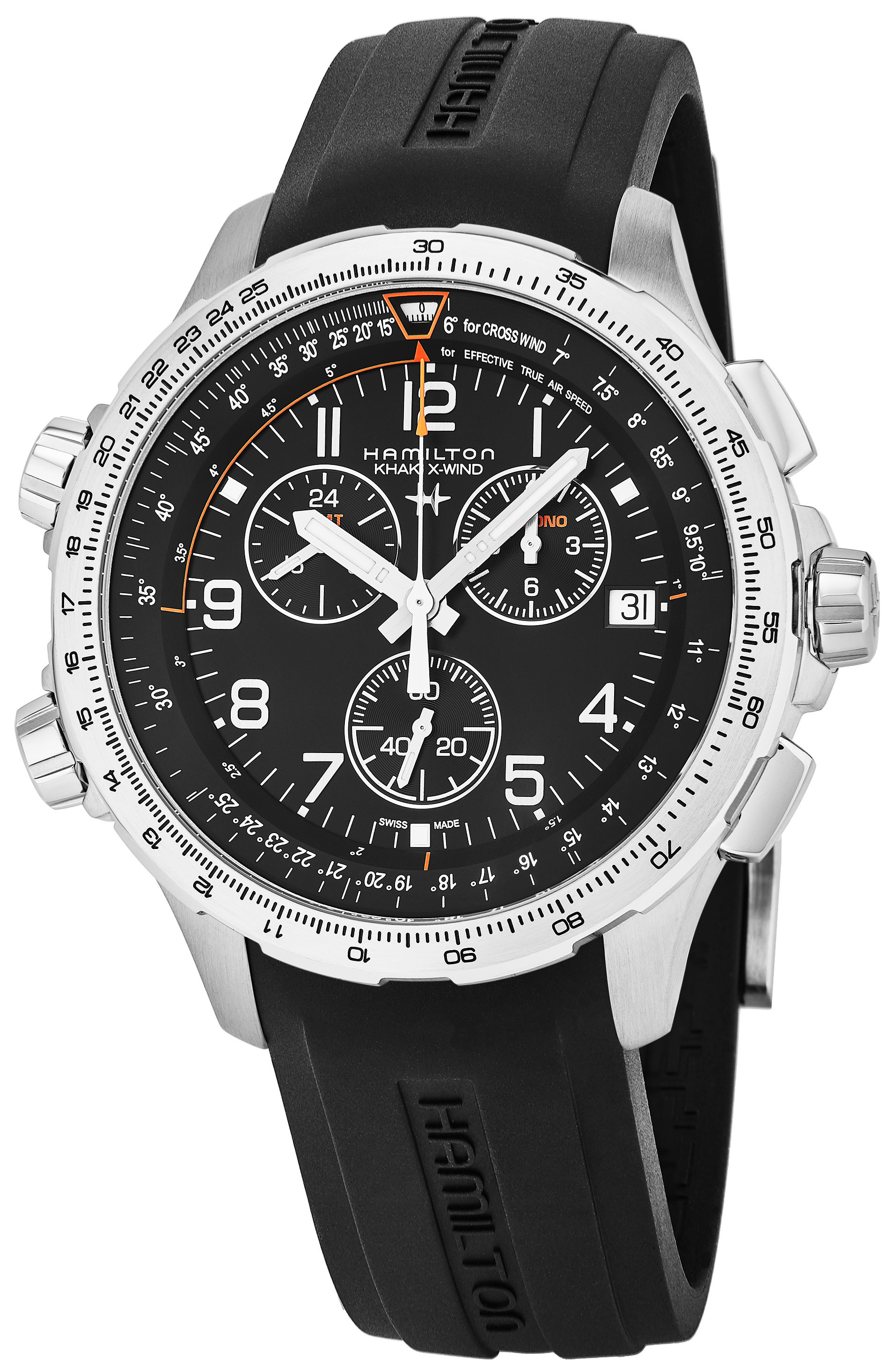 Hamilton Herreklokke H77912335 Sort/Gummi Ø46 mm