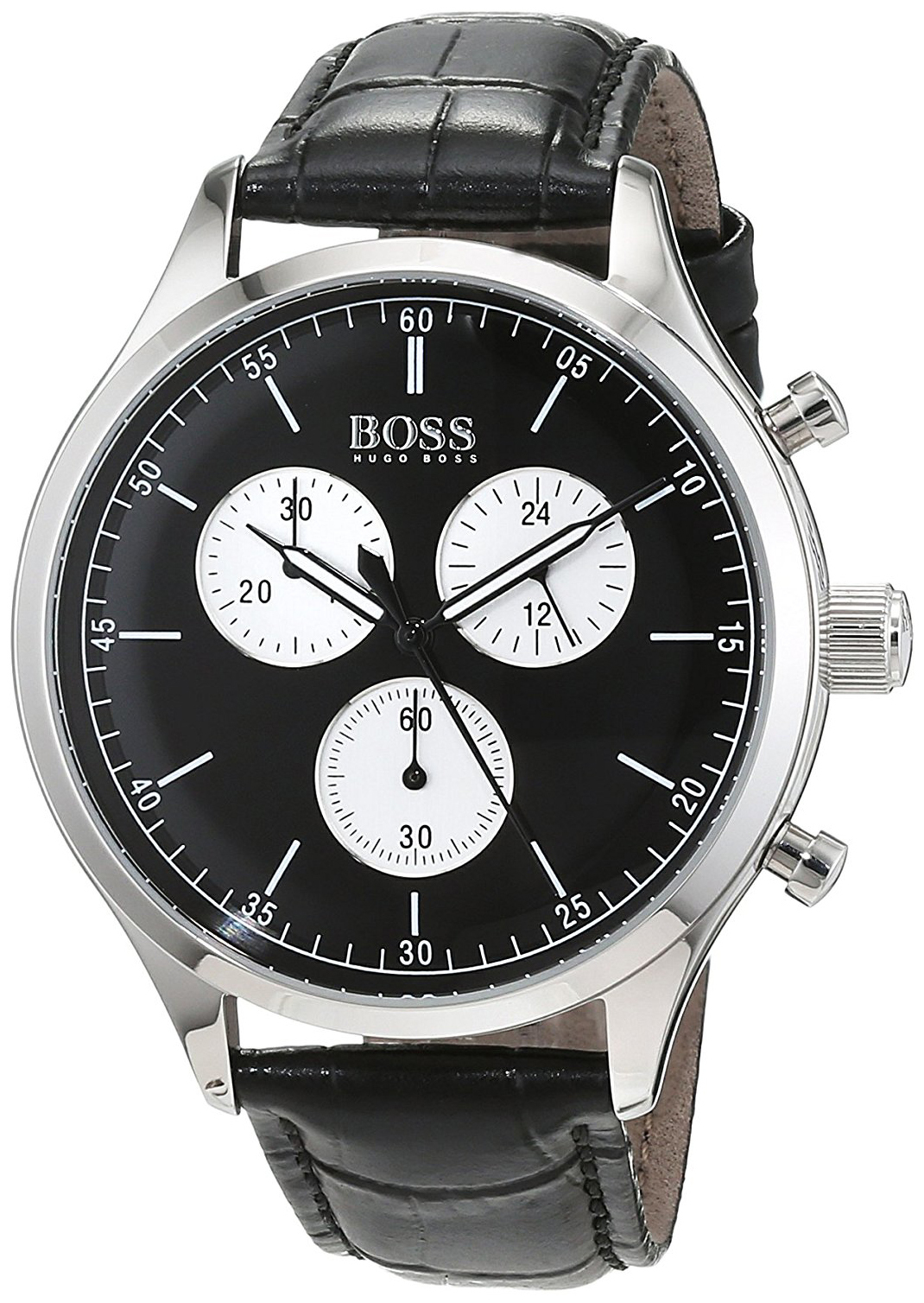 Hugo Boss Chronograph Herreklokke 1513543 Sort/Lær Ø42 mm - Hugo Boss