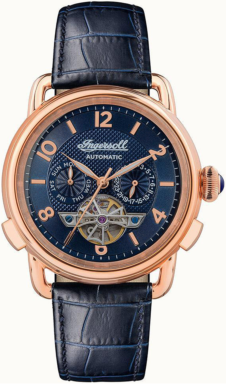Ingersoll Herreklokke I00902B The New England Blå/Lær Ø44 mm