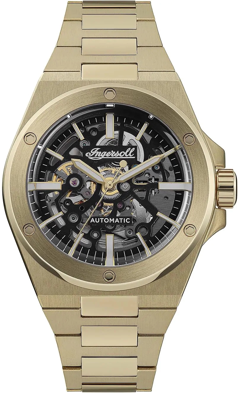 Ingersoll Herreklokke I15001 The Baller Sort/Gulltonet stål Ø43 mm