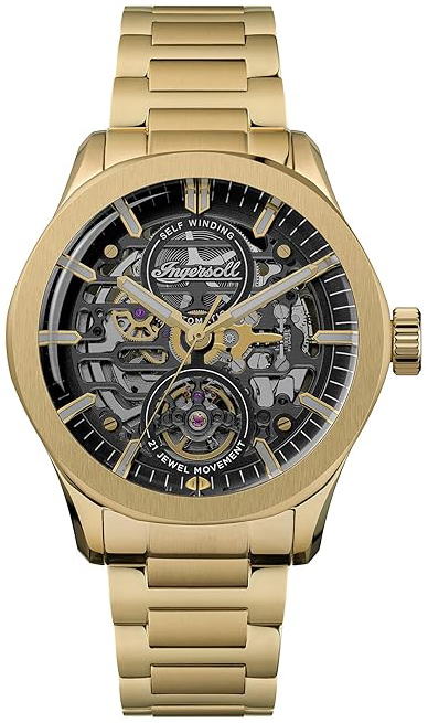 Ingersoll Herreklokke I16702 The Bronc Sort/Gulltonet stål Ø44 mm