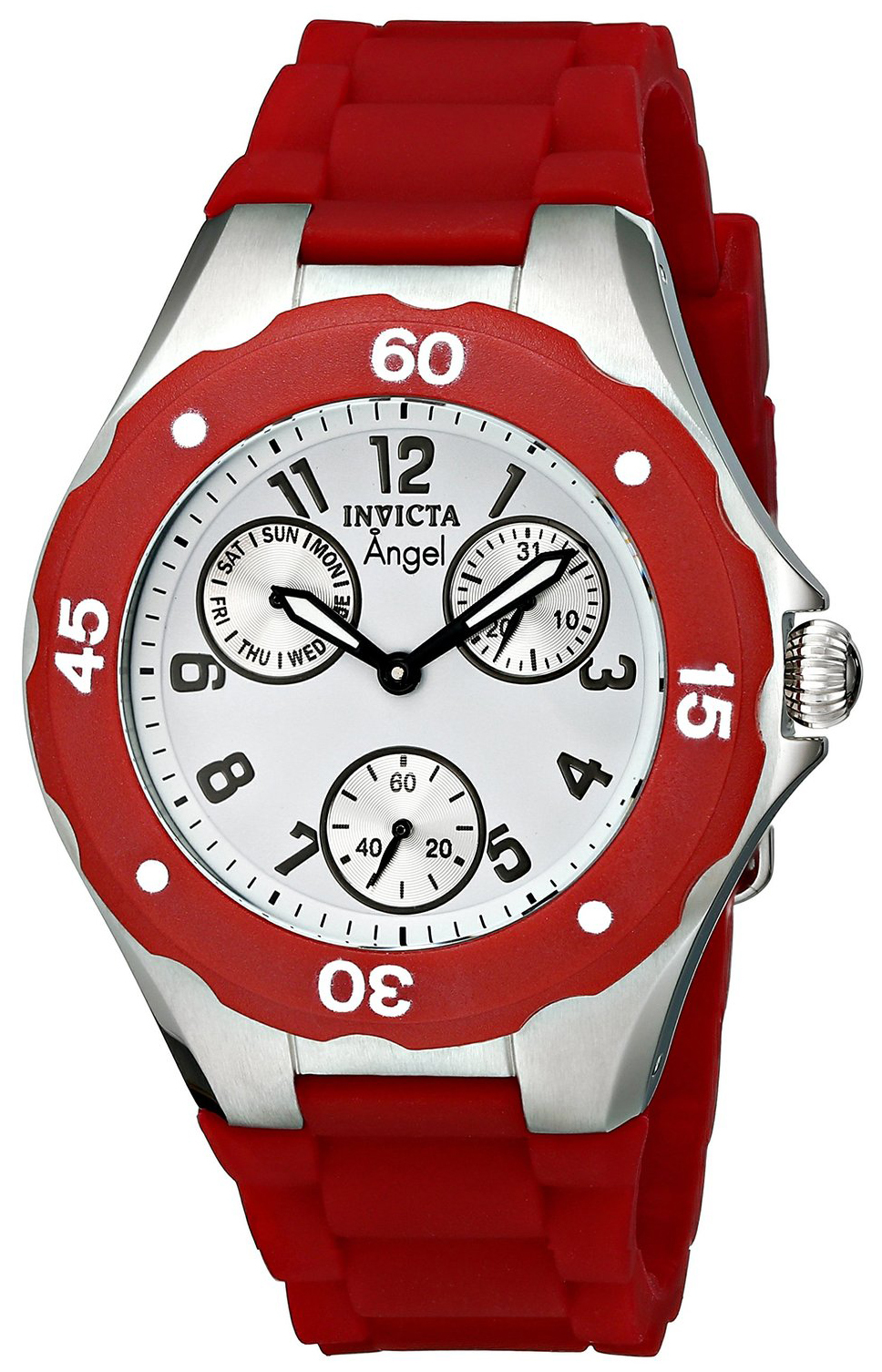 Invicta Angel Dameklokke 0701 Hvit/Gummi Ø38 mm - Invicta