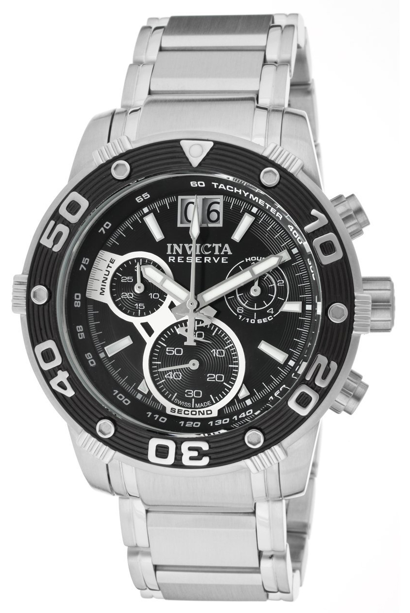 Invicta Chronograph Herreklokke 0760 Sort/Stål Ø47 mm - Invicta