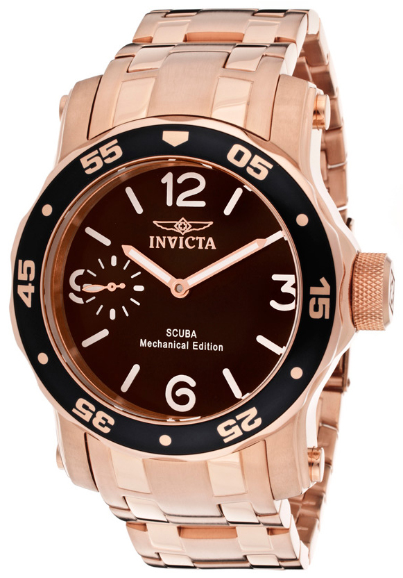 Invicta Pro Diver Herreklokke 10369 Brun/Rose-gulltonet stål Ø48 mm - Invicta