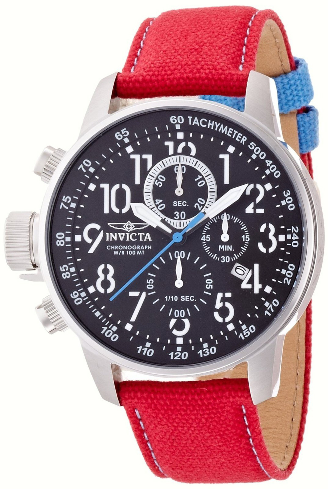 Invicta Herreklokke 12070 Force Sort/Tekstil Ø46 mm
