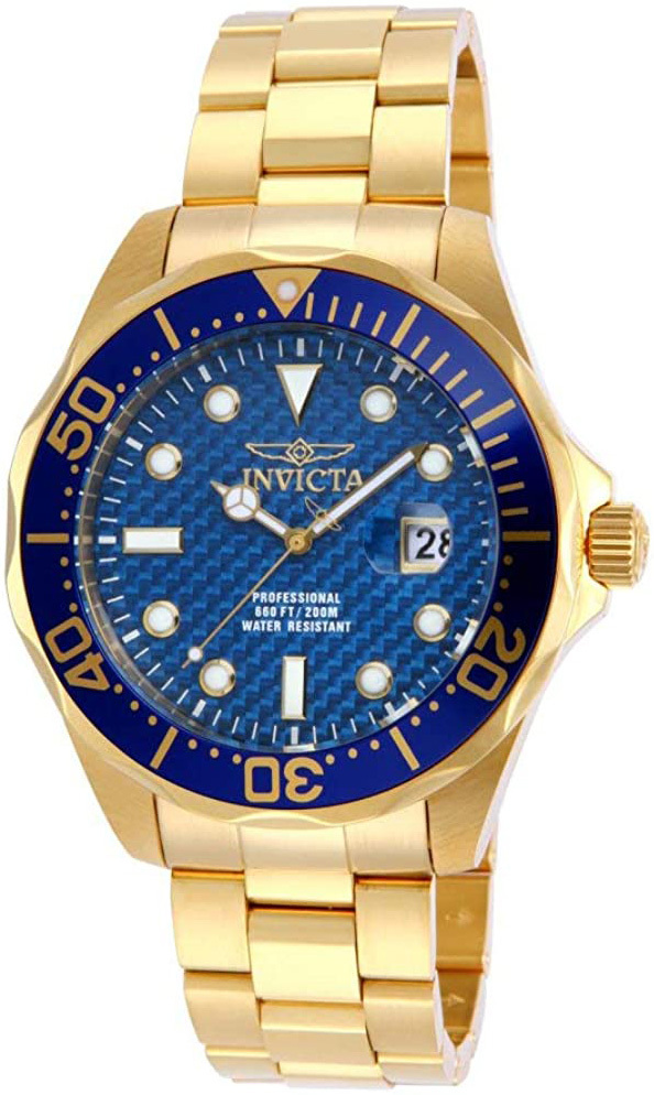 Invicta Pro Diver Herreklokke 14357 Blå/Gulltonet stål Ø47 mm - Invicta