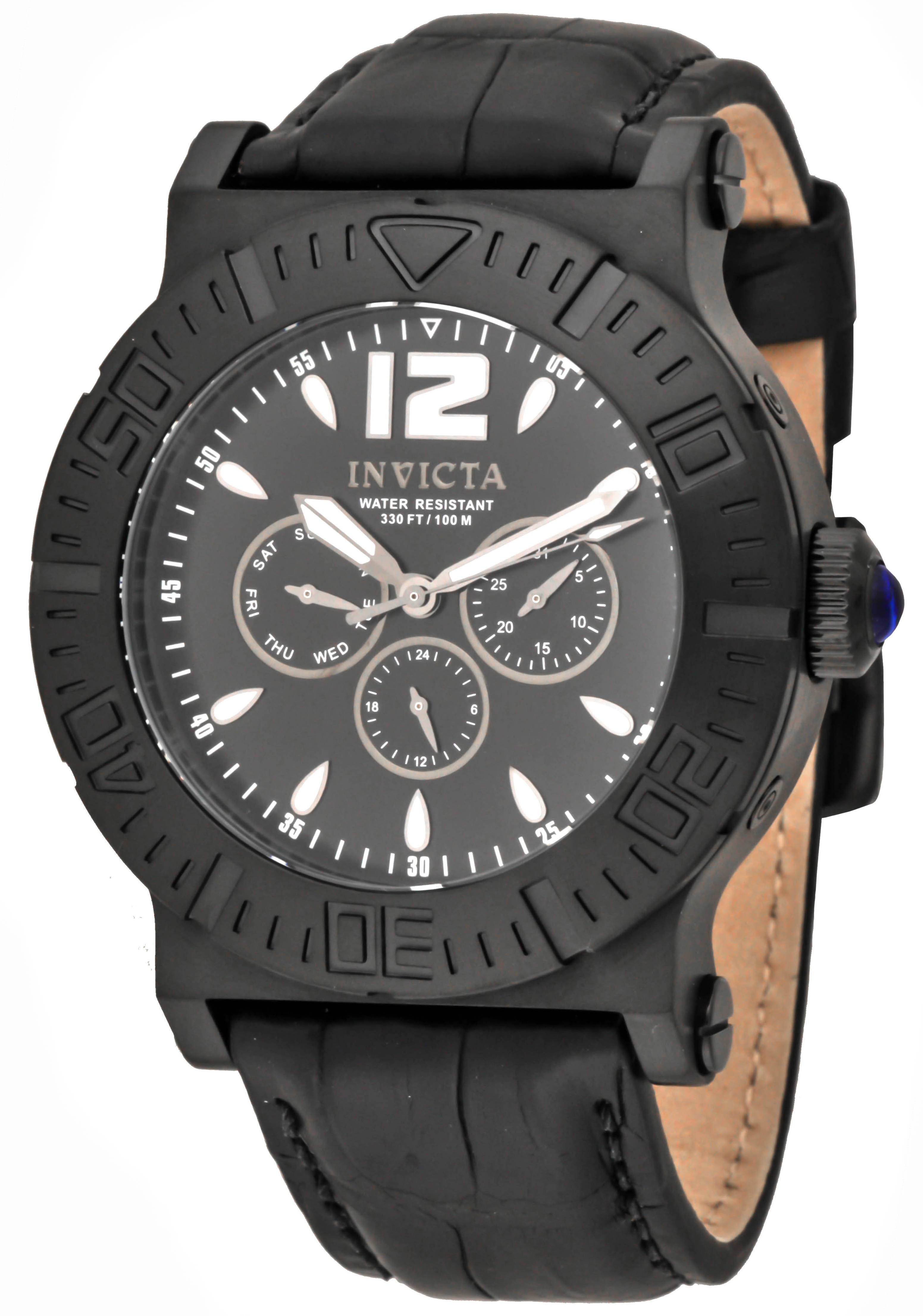 Invicta Specialty Herreklokke 14918 Sort/Lær Ø48 mm - Invicta