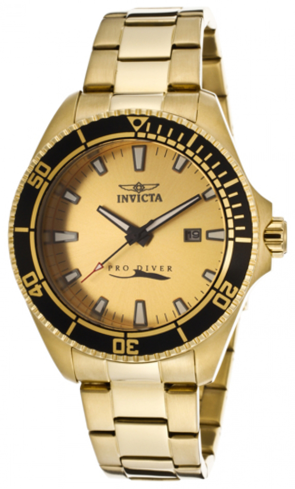 Invicta Pro Diver Herreklokke 15186 Champagnefarget/Gulltonet stål - Invicta