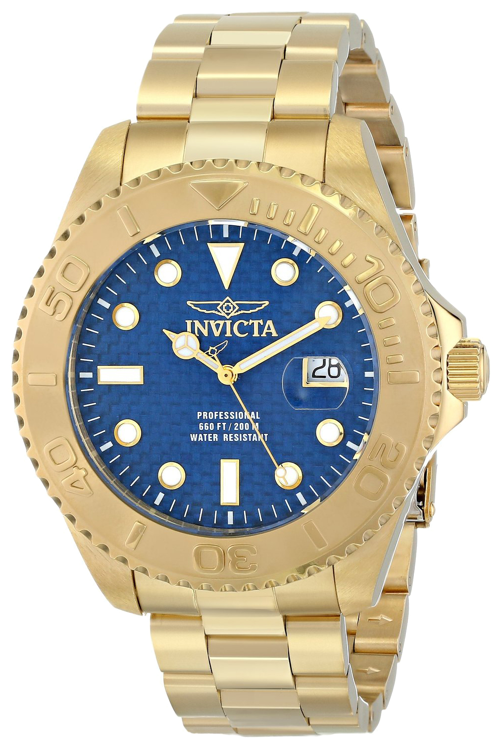 Invicta Pro Diver Herreklokke 15193 Blå/Gulltonet stål Ø47 mm - Invicta