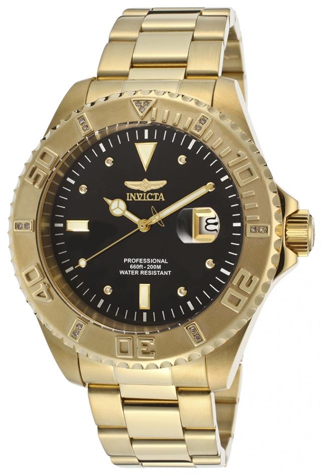 Invicta Pro Diver Herreklokke 15286 Sort/Gulltonet stål Ø47 mm - Invicta