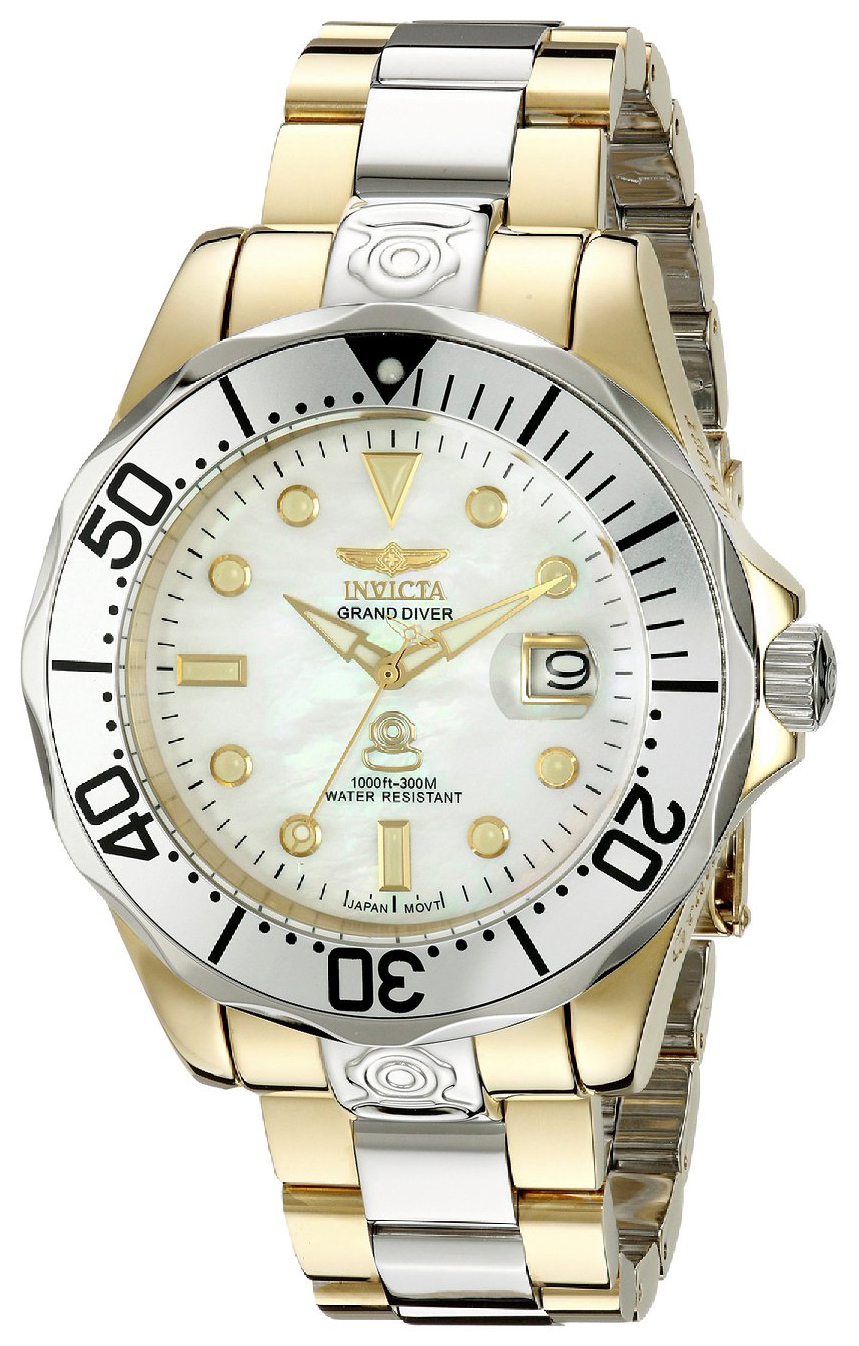 Invicta Pro Diver Herreklokke 16035 Hvit/Gulltonet stål Ø47 mm - Invicta