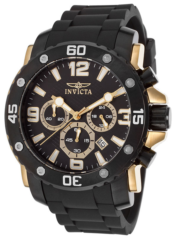 Invicta Pro Diver Herreklokke 18166 Sort/Gummi Ø46 mm - Invicta