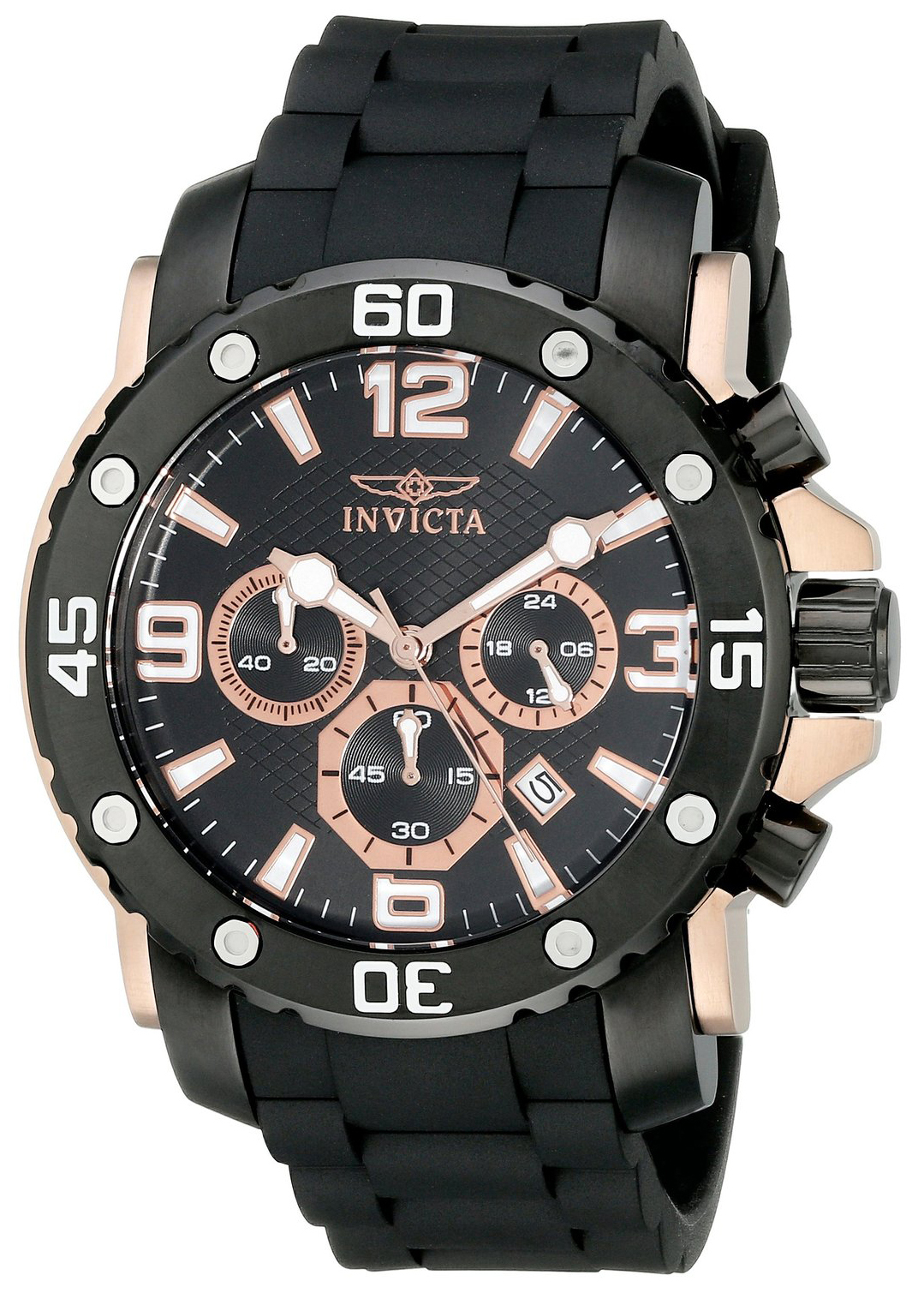 Invicta Pro Diver Herreklokke 18167 Sort/Gummi Ø46 mm - Invicta