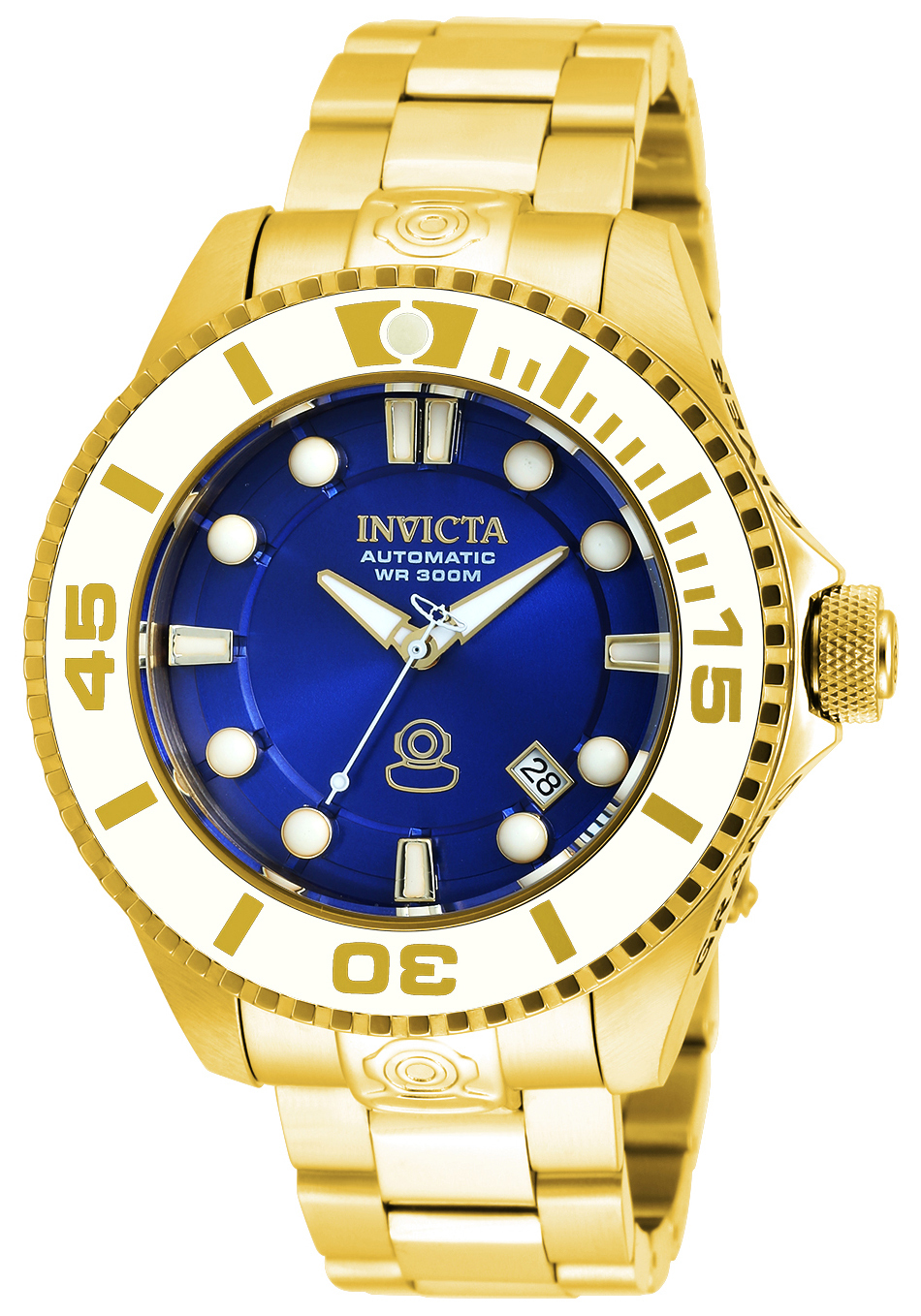 Invicta Pro Diver Herreklokke 20177 Blå/Gulltonet stål Ø47 mm - Invicta