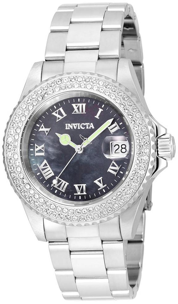 Invicta Angel Dameklokke 21711 Sort/Stål Ø40 mm - Invicta