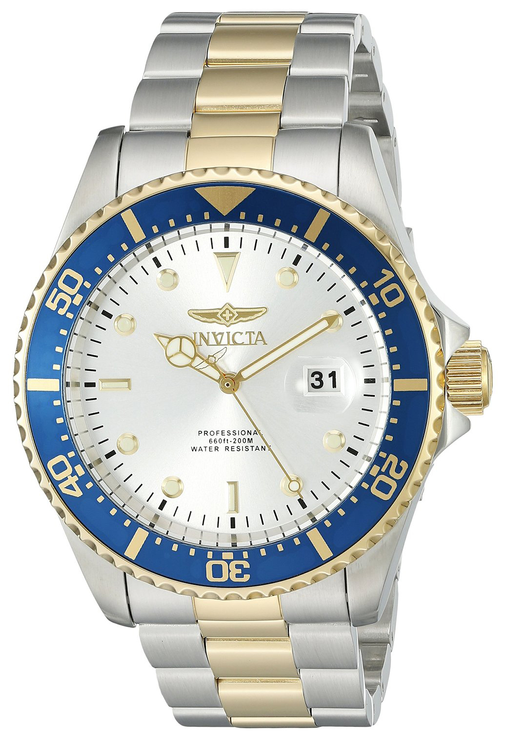 Invicta Pro Diver Herreklokke 22061 Sølvfarget/Gulltonet stål Ø43 - Invicta