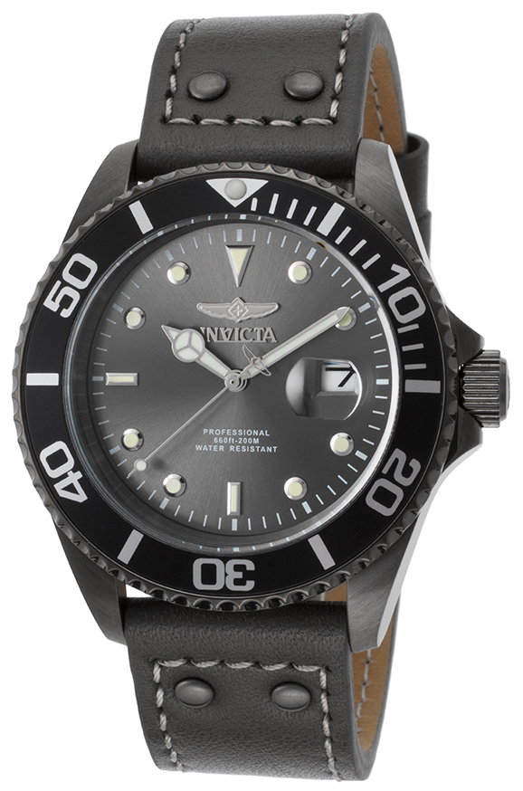 Invicta Pro Diver Herreklokke 22077 Grå/Lær Ø43 mm - Invicta