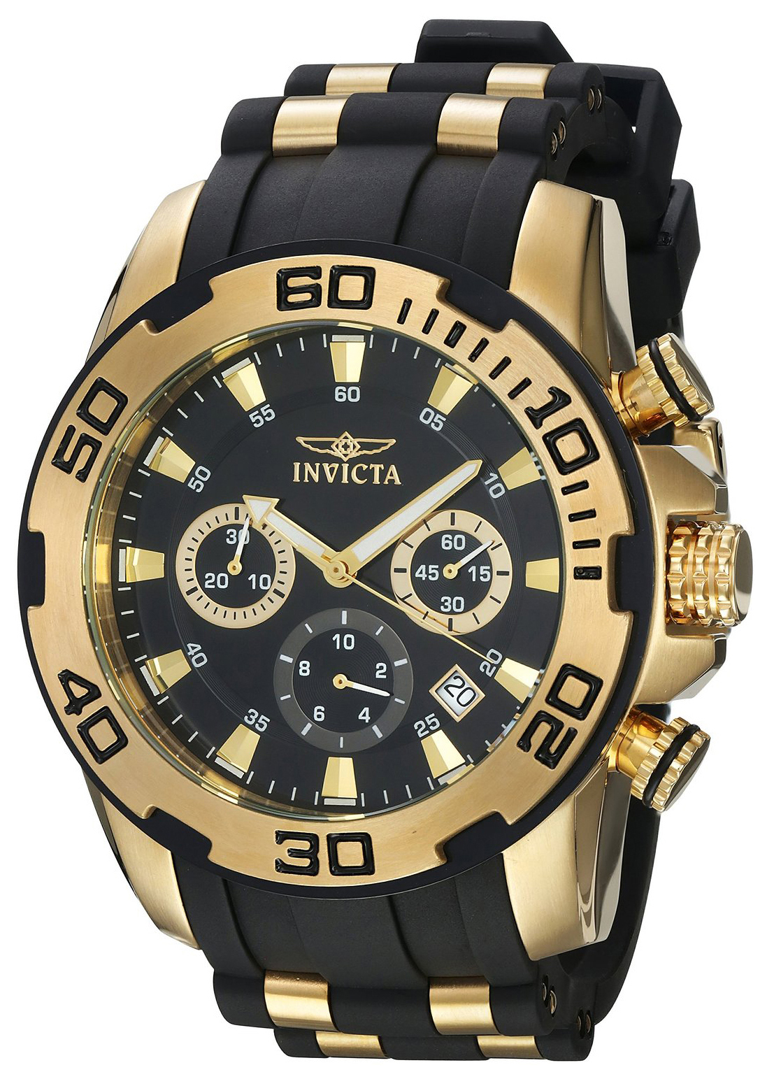 Invicta Pro Diver Herreklokke 22312 Sort/Gulltonet stål Ø50 mm - Invicta