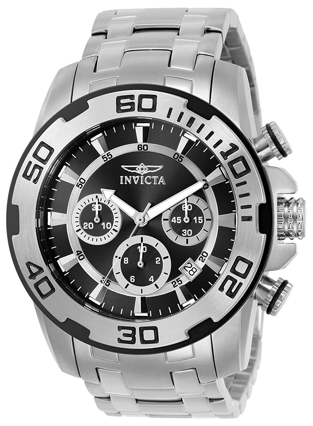 Invicta Pro Diver Herreklokke 22318 Sort/Stål Ø50 mm - Invicta