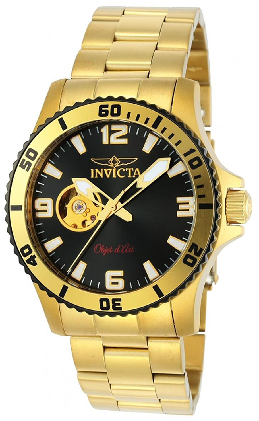 Invicta 99999 Herreklokke 22625 Sort/Gulltonet stål Ø43 mm - Invicta