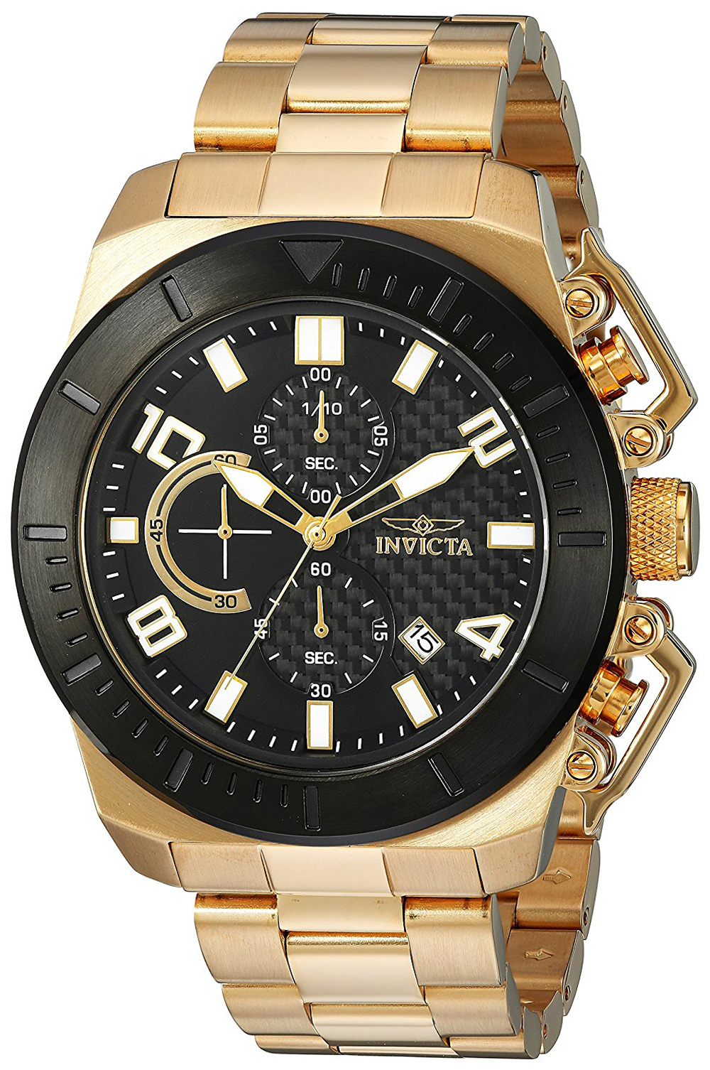 Invicta Pro Diver Herreklokke 23406 Sort/Gulltonet stål Ø48 mm - Invicta