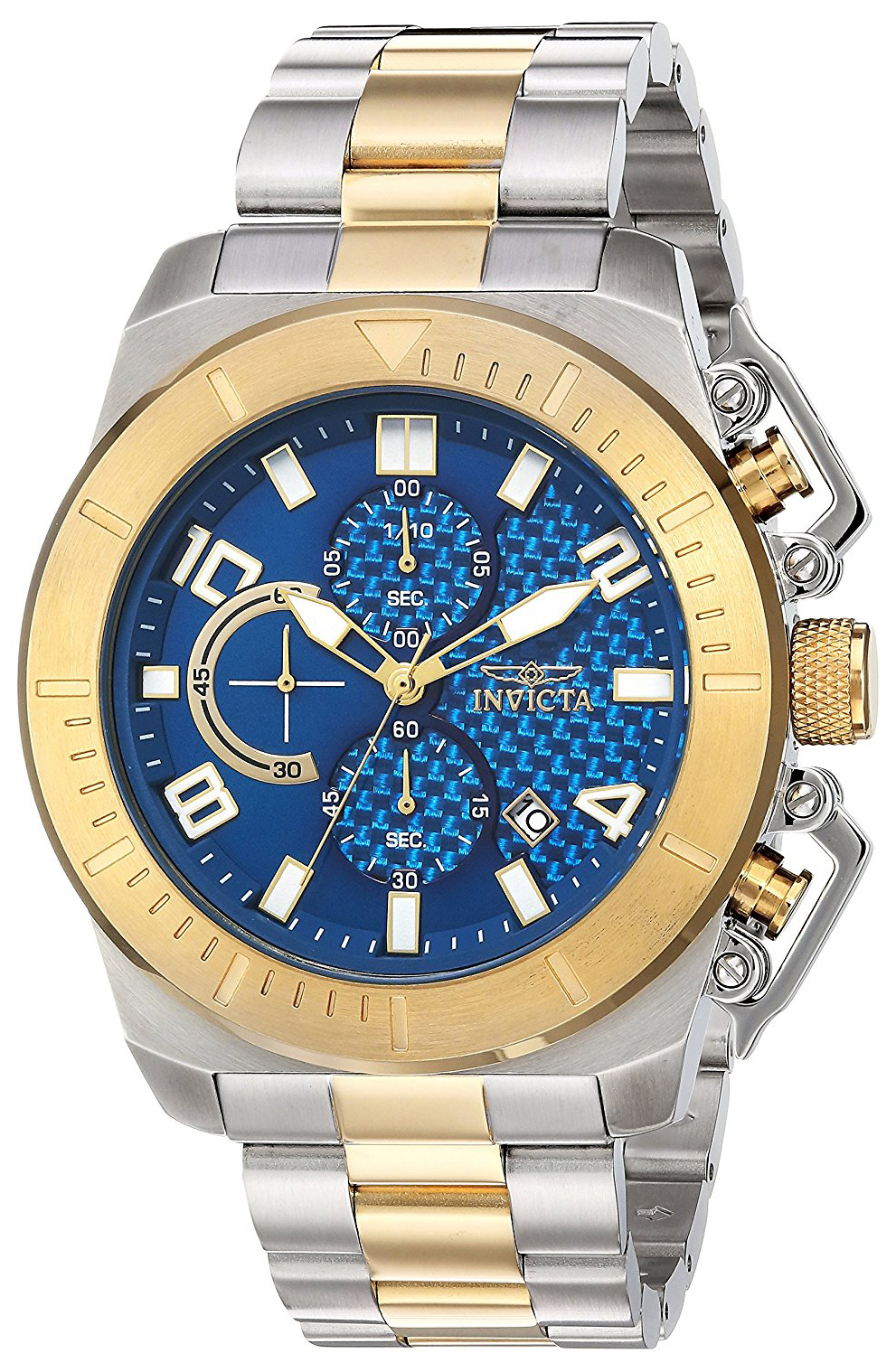 Invicta Pro Diver Herreklokke 23407 Blå/Gulltonet stål Ø48 mm - Invicta