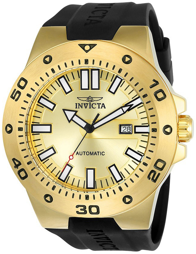 Invicta Pro Diver Herreklokke 23484 Gulltonet/Gummi Ø52 mm - Invicta