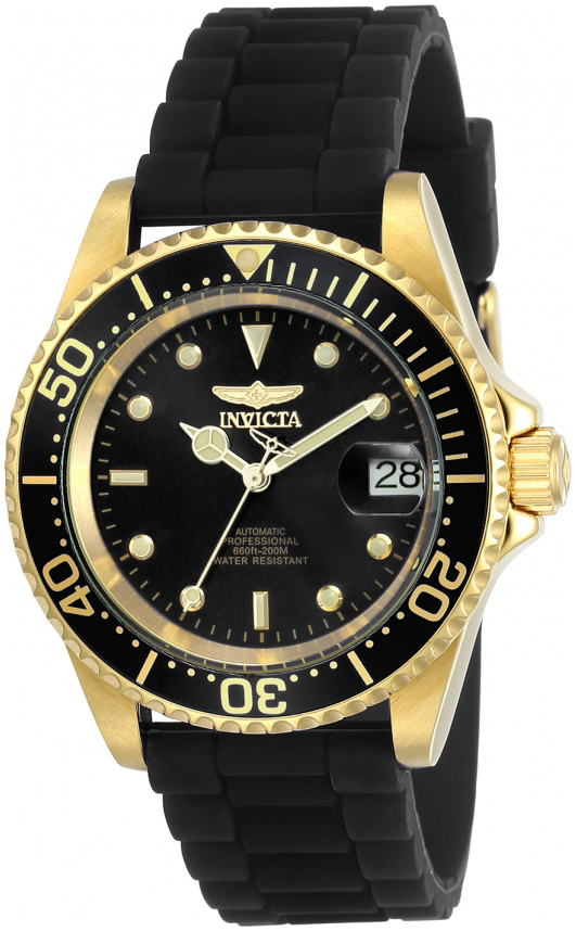 Invicta Herreklokke 23681 Sort/Gummi Ø45 mm