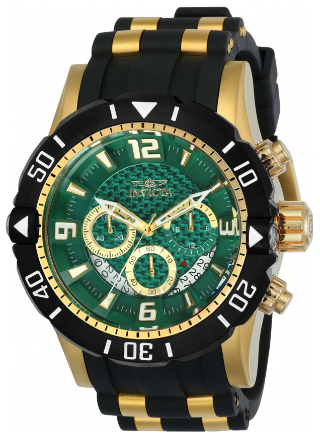 Invicta Pro Diver Herreklokke 23703 Grønn/Gulltonet stål Ø50 mm - Invicta