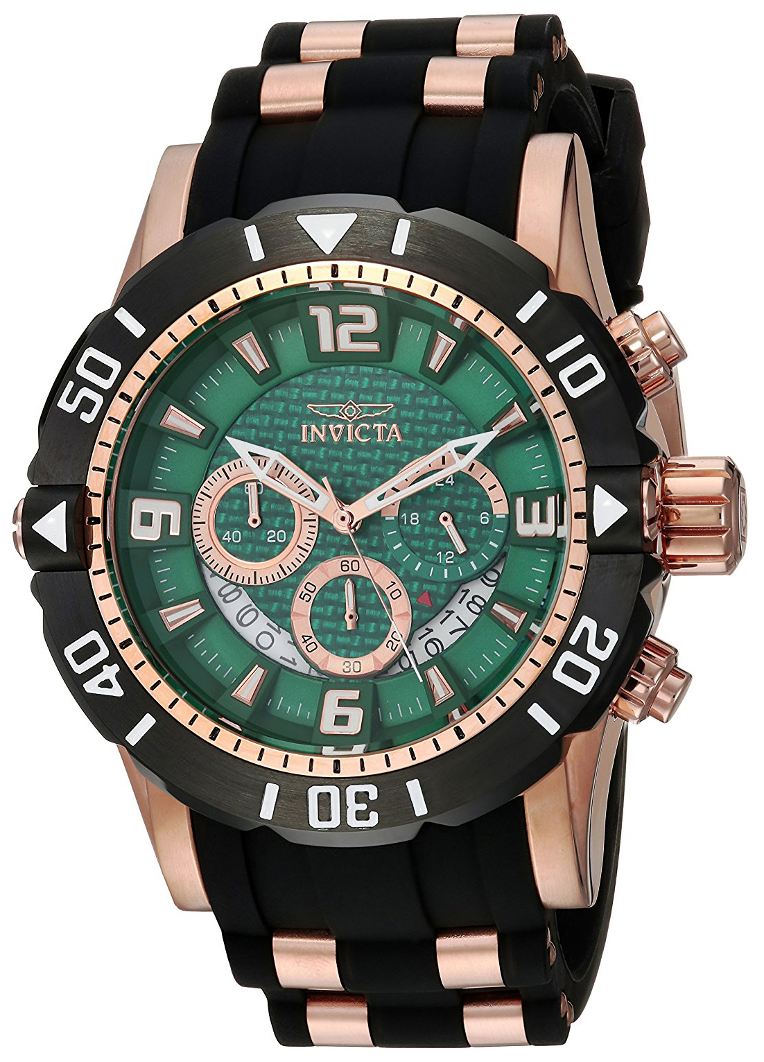 Invicta Pro Diver Herreklokke 23712 Grønn/Rose-gulltonet stål Ø50 - Invicta