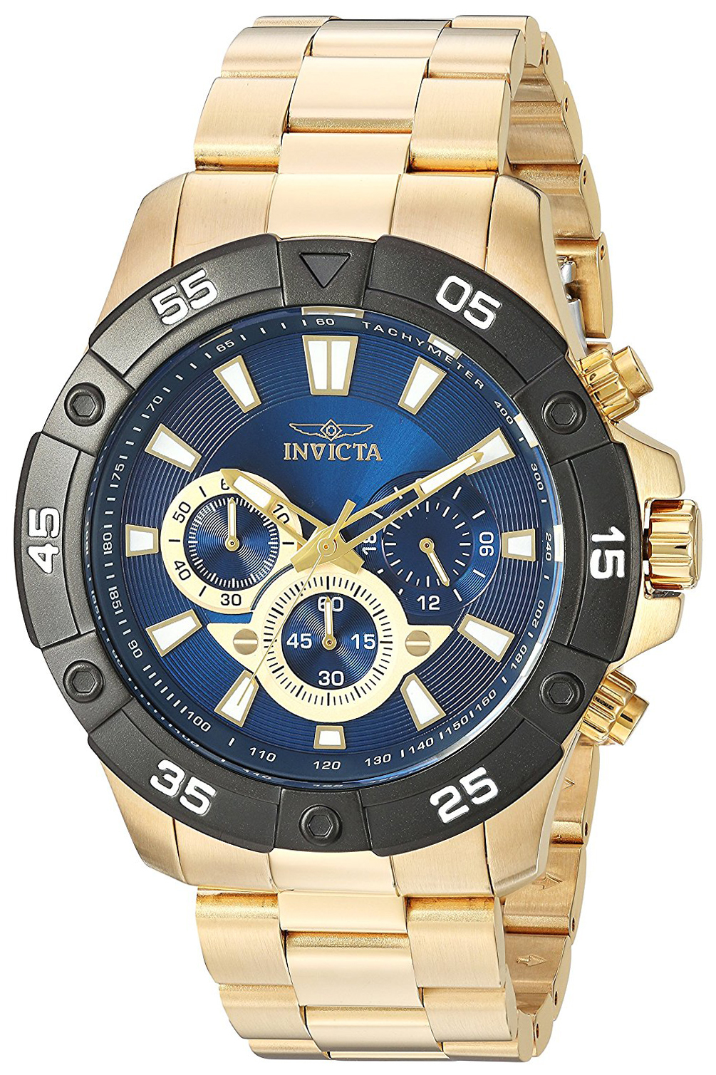 Invicta Pro Diver Herreklokke 24585 Blå/Gulltonet stål Ø48 mm - Invicta