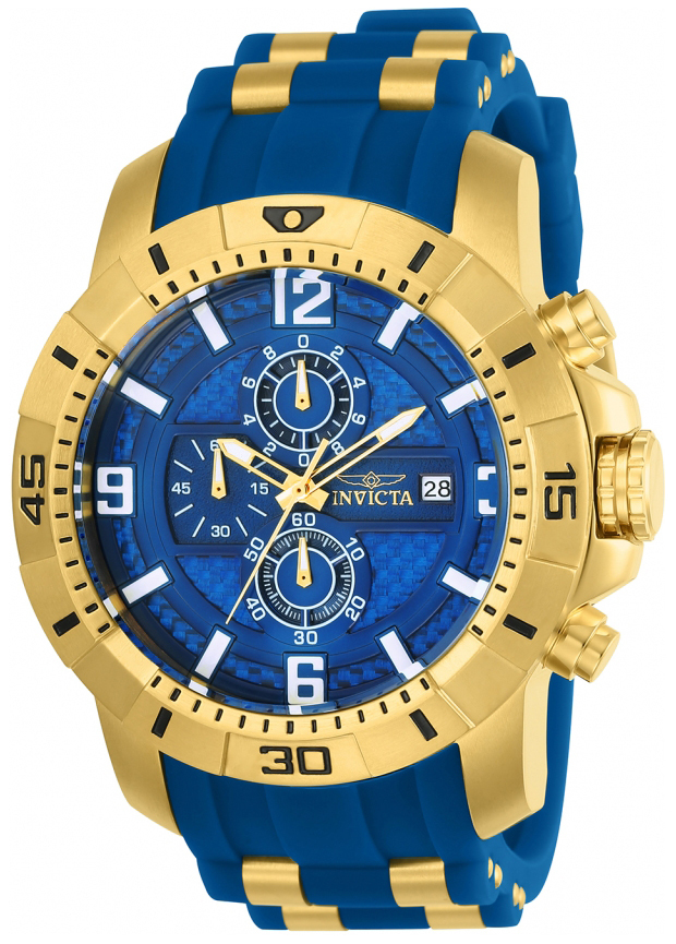 Invicta Pro Diver Herreklokke 24966 Blå/Gulltonet stål Ø50 mm - Invicta