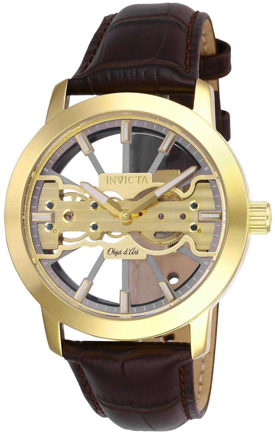 Invicta 99999 Herreklokke 25266 Skjelettkuttet/Lær Ø45 mm - Invicta