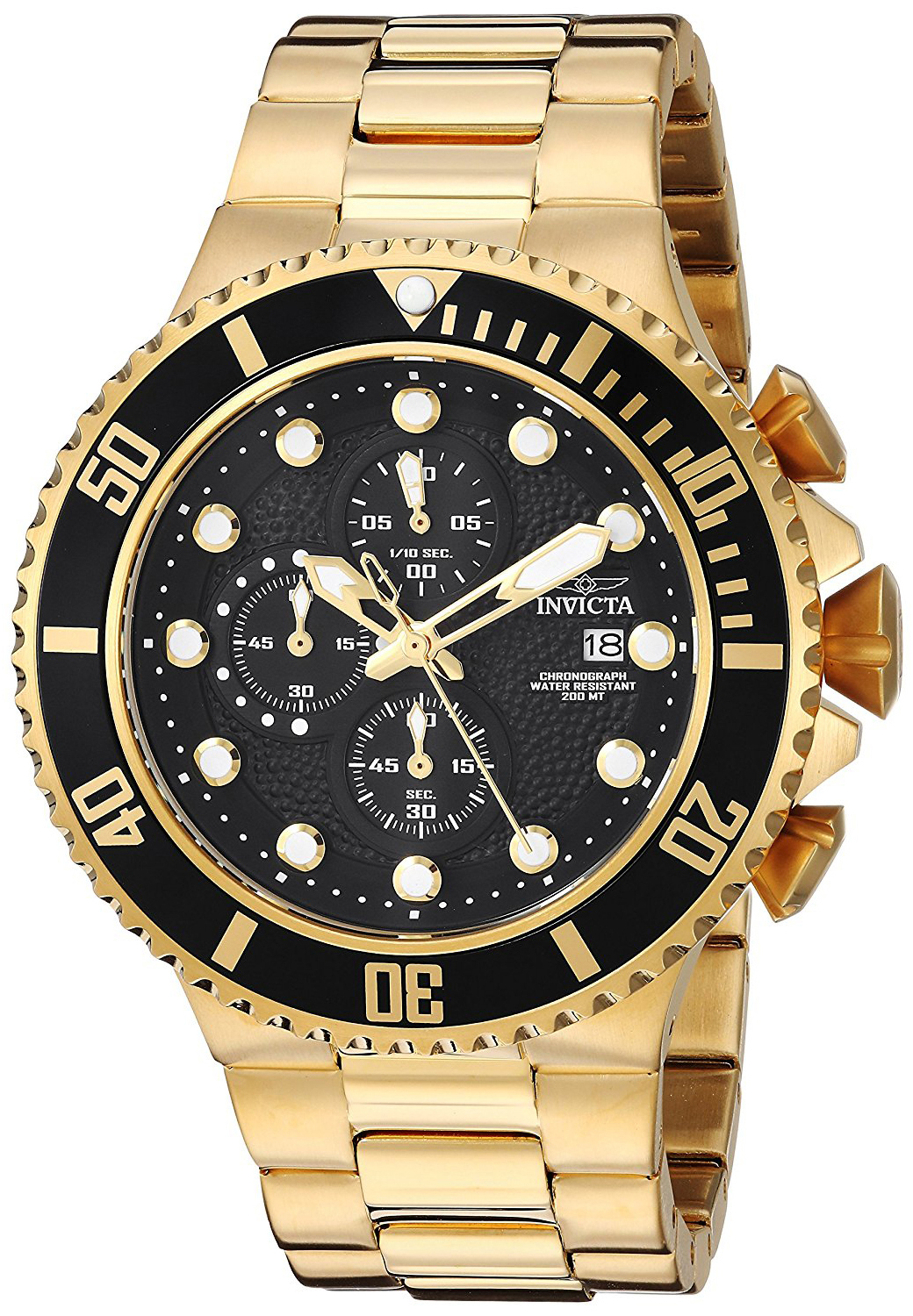 Invicta Pro Diver Herreklokke 25298 Sort/Gulltonet stål Ø50 mm - Invicta