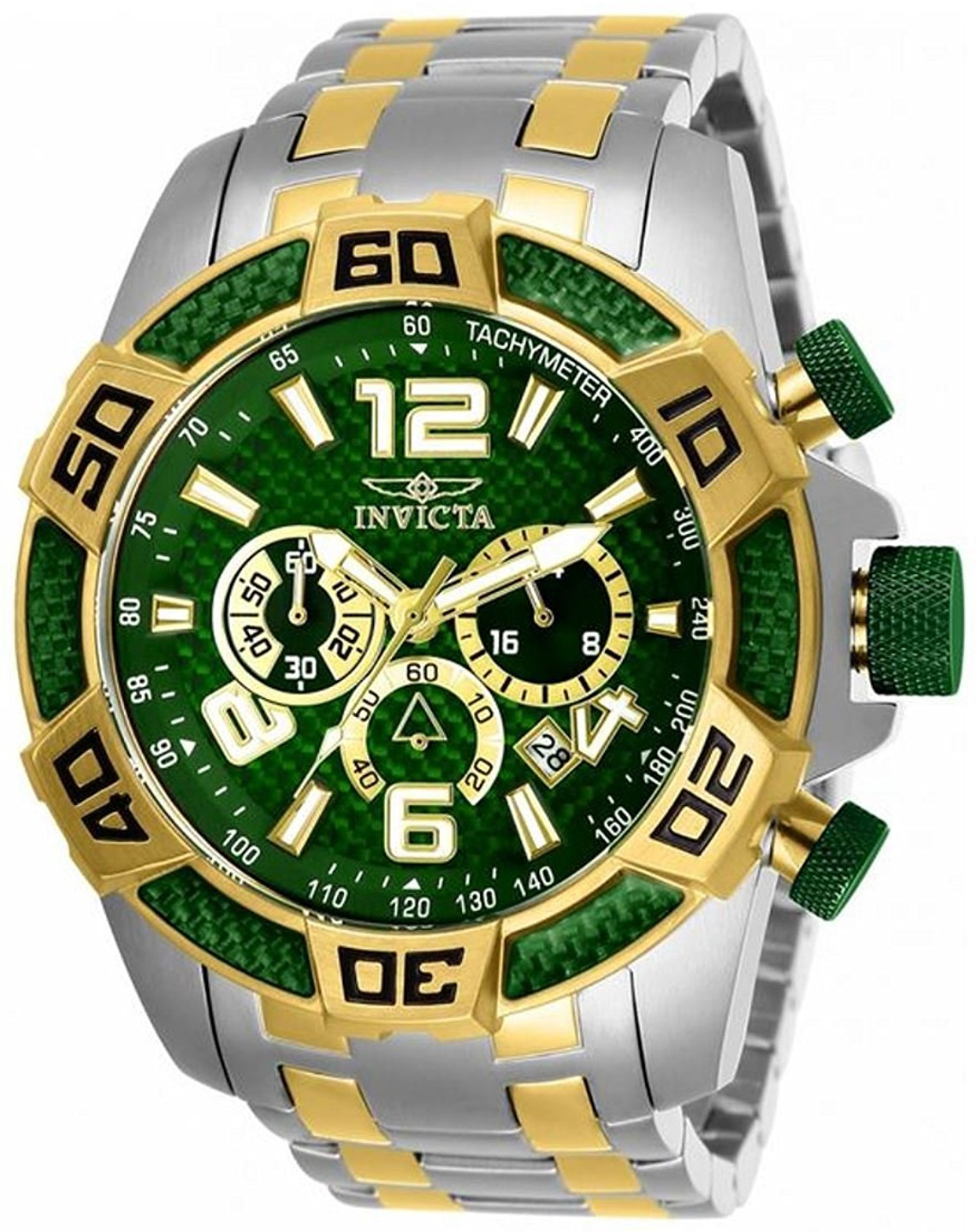 Invicta Pro Diver Herreklokke 25857 Grønn/Gulltonet stål Ø50 mm - Invicta