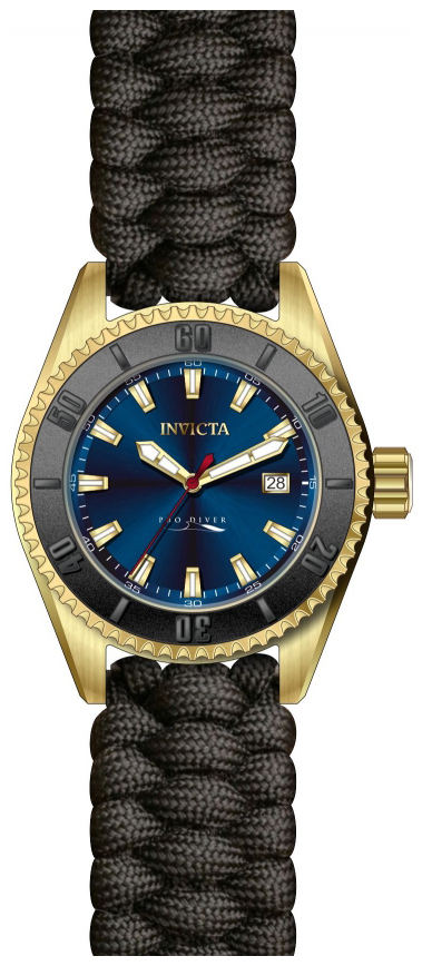 Invicta Pro Diver Herreklokke 26025 Blå/Tekstil Ø46 mm - Invicta