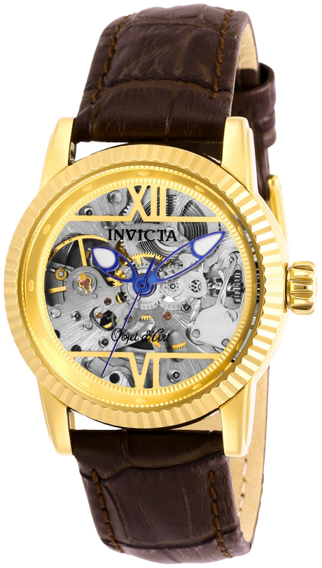 Invicta 99999 Dameklokke 26348 Skjelettkuttet/Lær Ø34 mm - Invicta