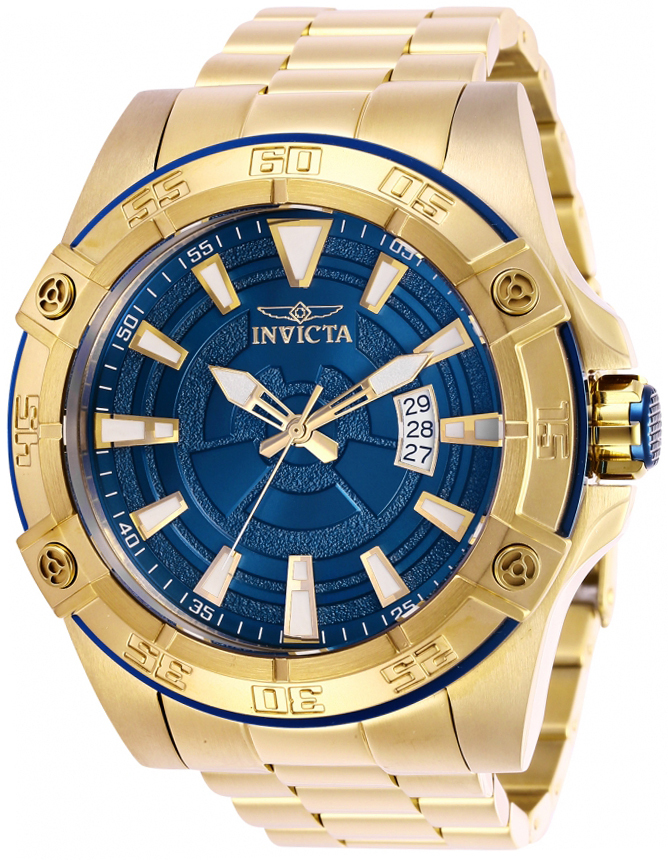 Invicta Pro Diver Herreklokke 27011 Blå/Gulltonet stål Ø52 mm - Invicta