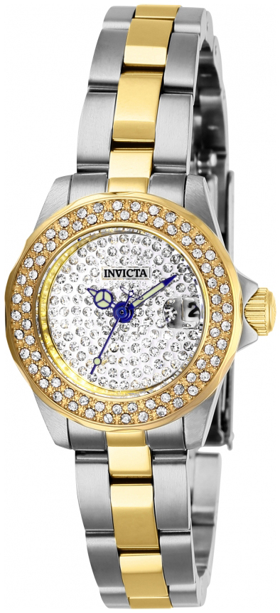 Invicta Angel Dameklokke 28454 Krystallsmykket/Gulltonet stål Ø24 mm - Invicta